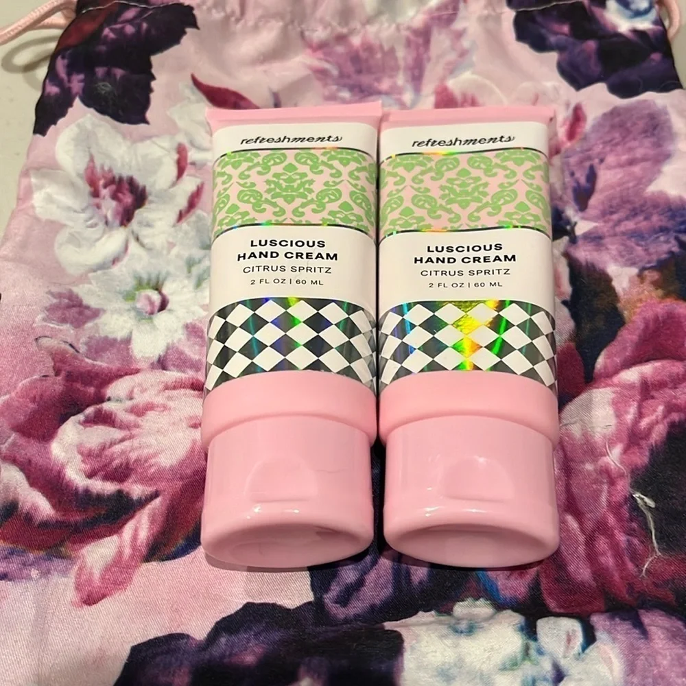 Set of 2!  Refreshments - Luscious hand cream / hand lotion in citrus spritz NWT
